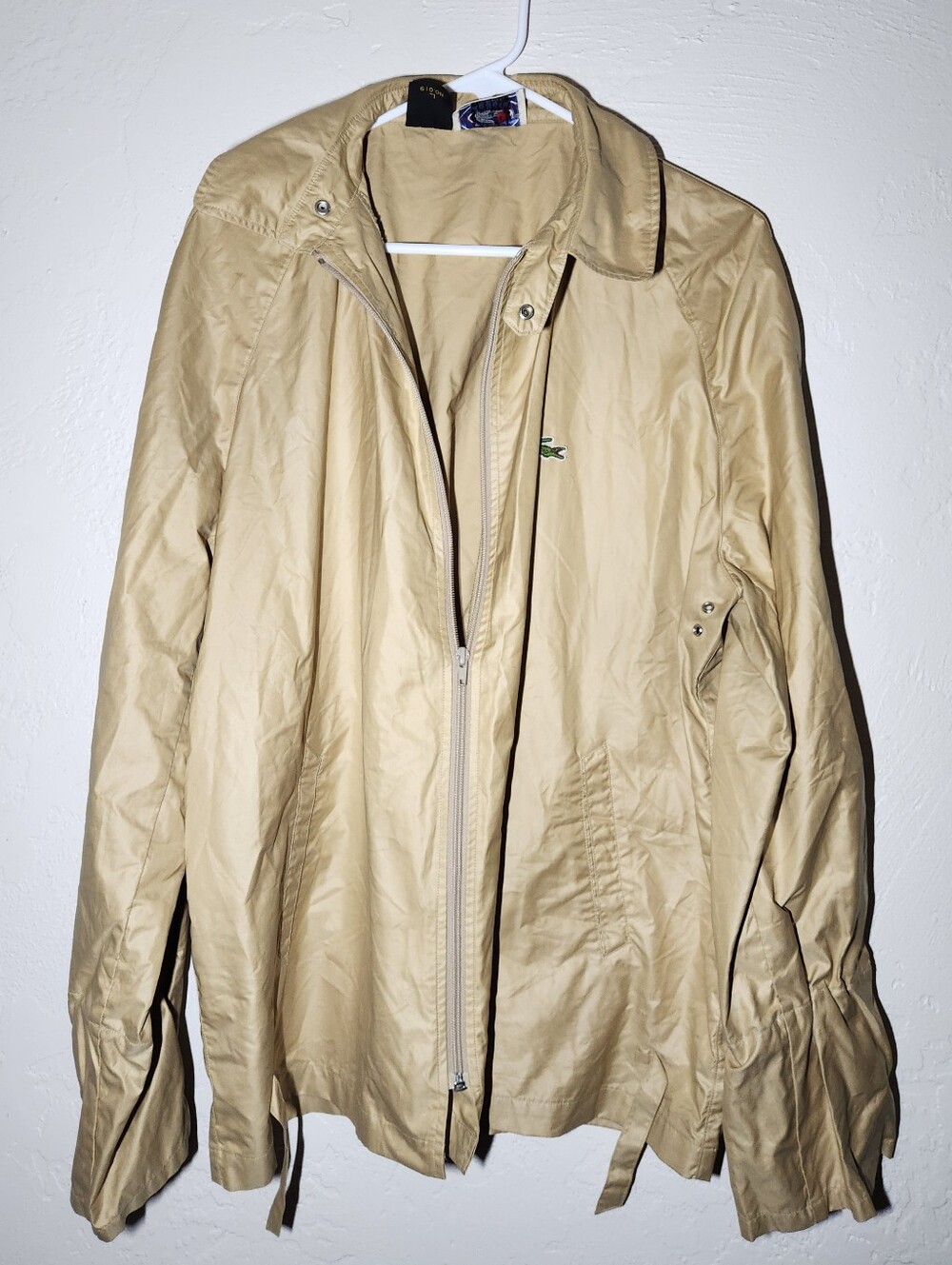 Lacoste Women's Light Beige Zip-Up Trench Jacket